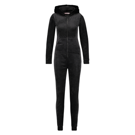 Onesie Velours, Zwart
