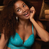 Soutien-gorge pr&eacute;form&eacute; sans armatures longline Shiloh, Bleu
