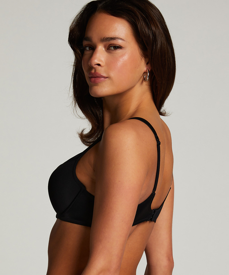 Voorgevormde beugel bh Satin lace, Zwart
