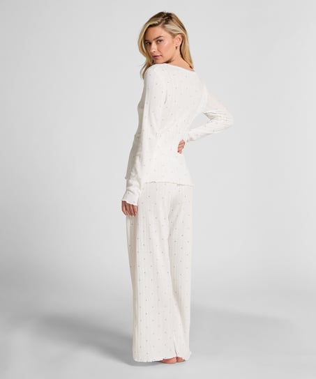 Pyjamabroek Pointelle, Blauw