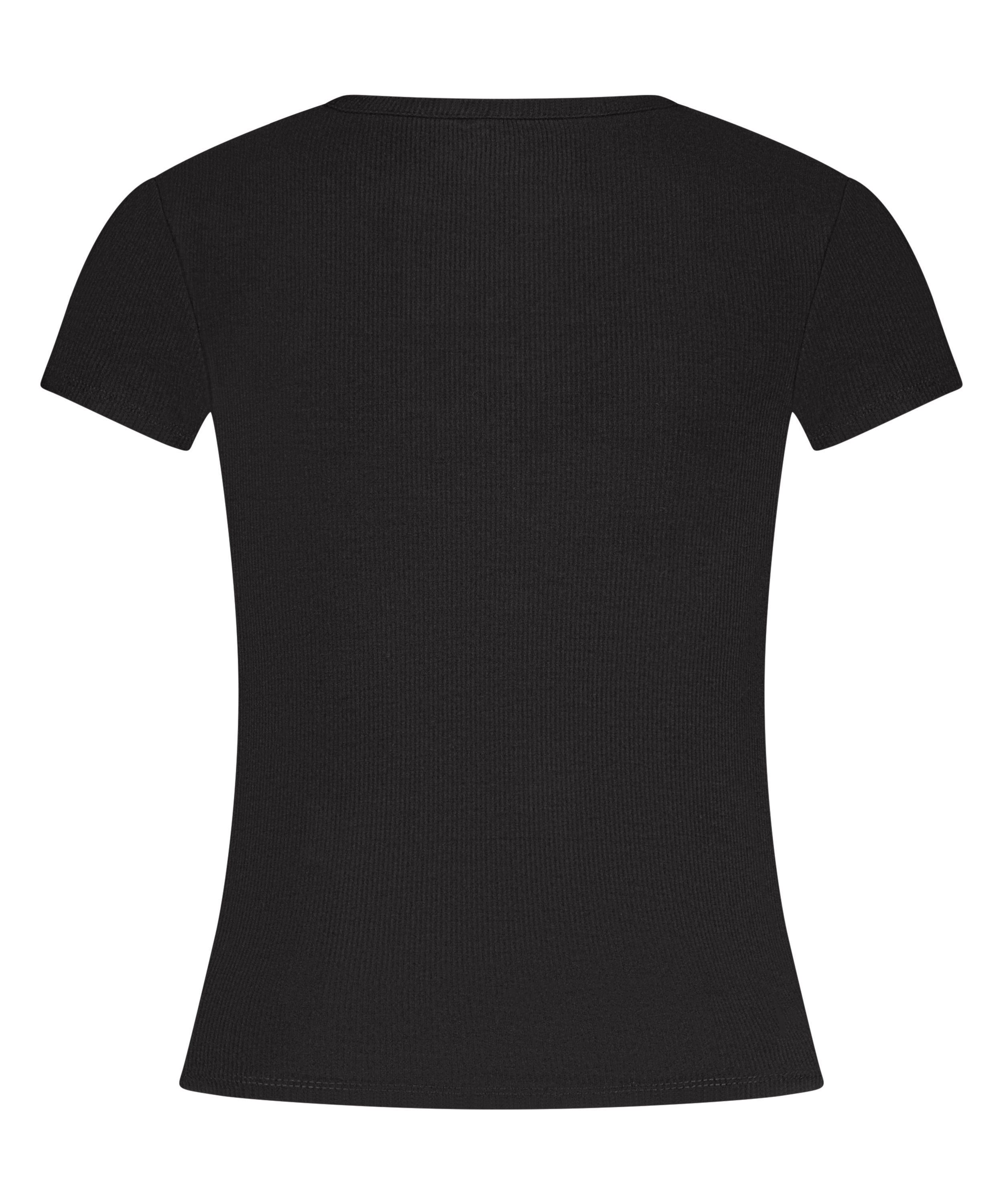 Pyjamatop Rib Essential, Zwart, main