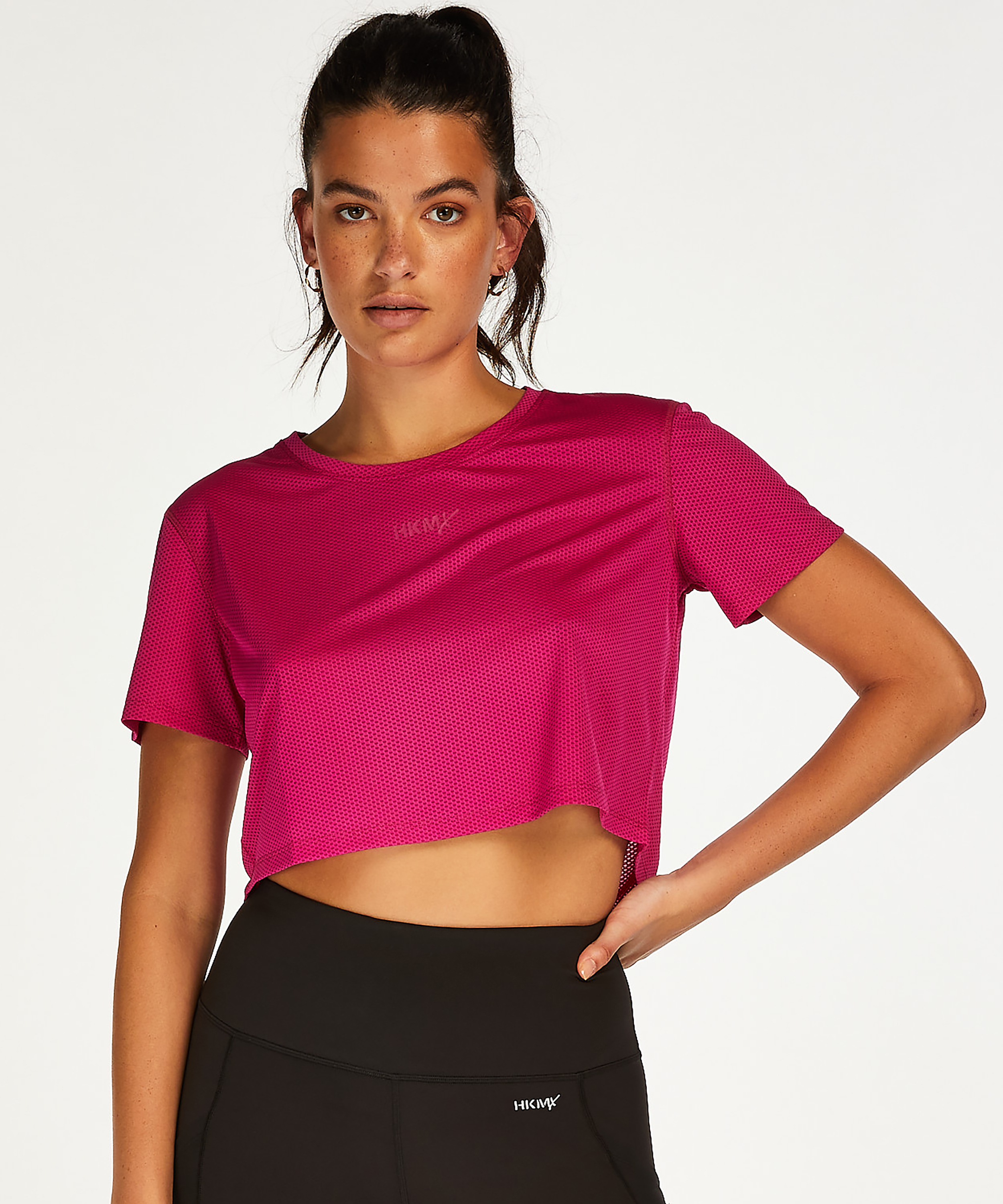 HKMX Crop top en maille, Rose, main