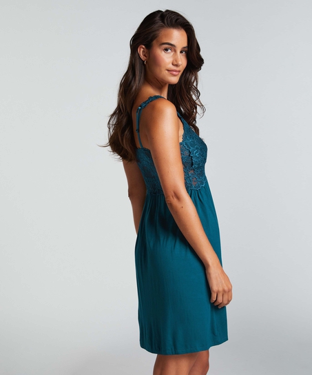 Slipdress Nora Lace, Blauw