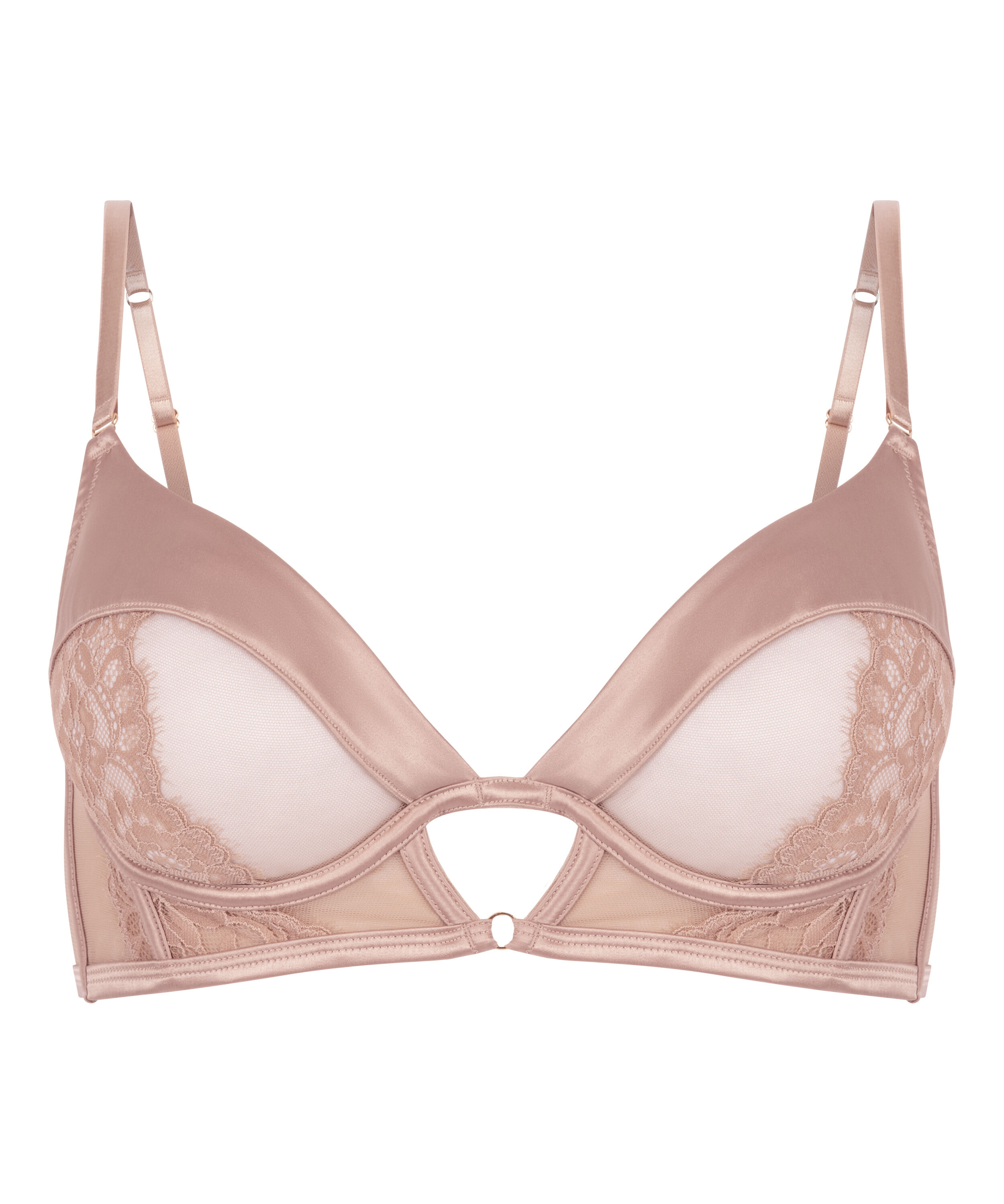 Soutien-gorge &agrave; armatures non-pr&eacute;form&eacute; longline Nisha, Beige
