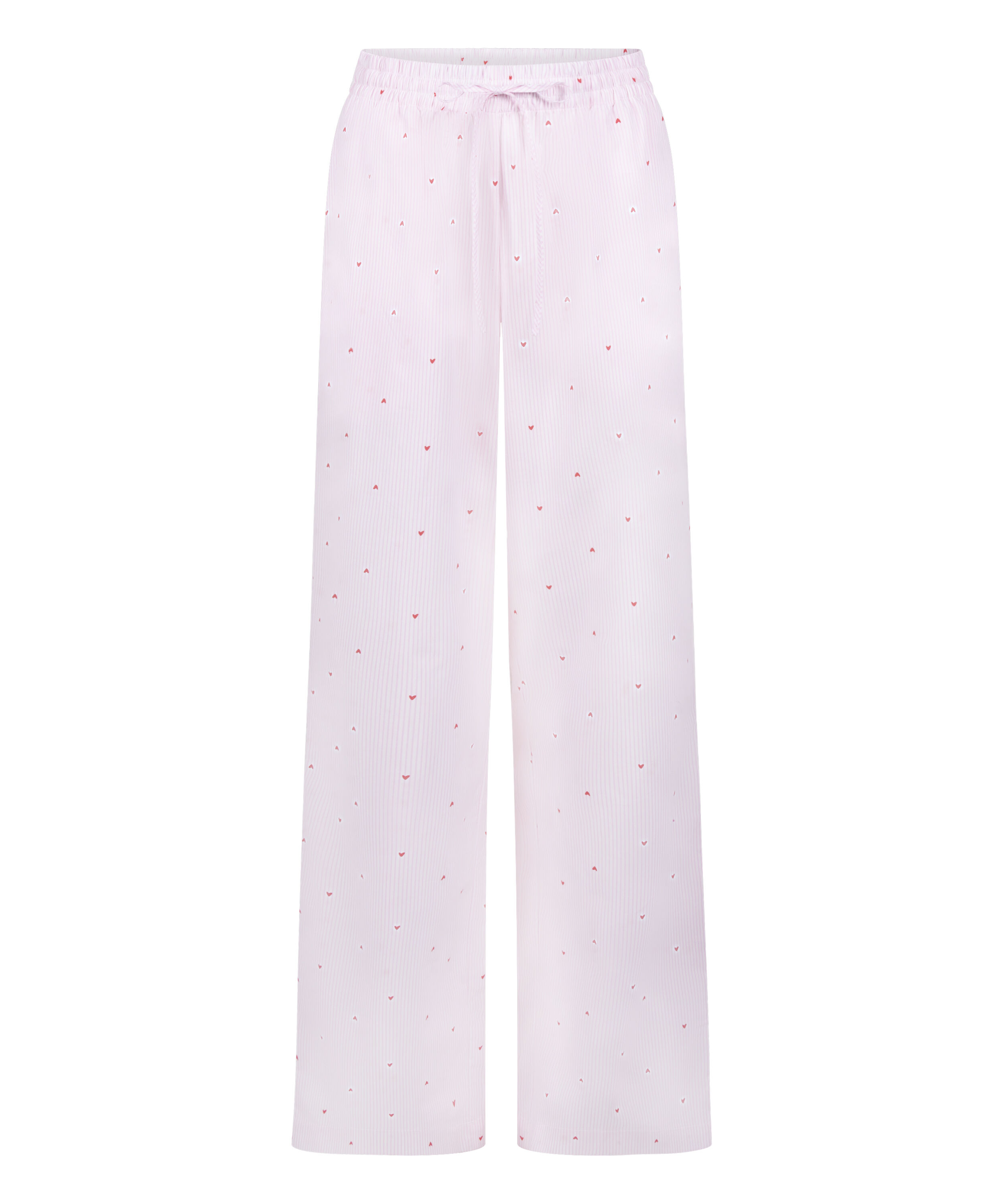 Pantalon Cotton Stripe Heart, Blanc