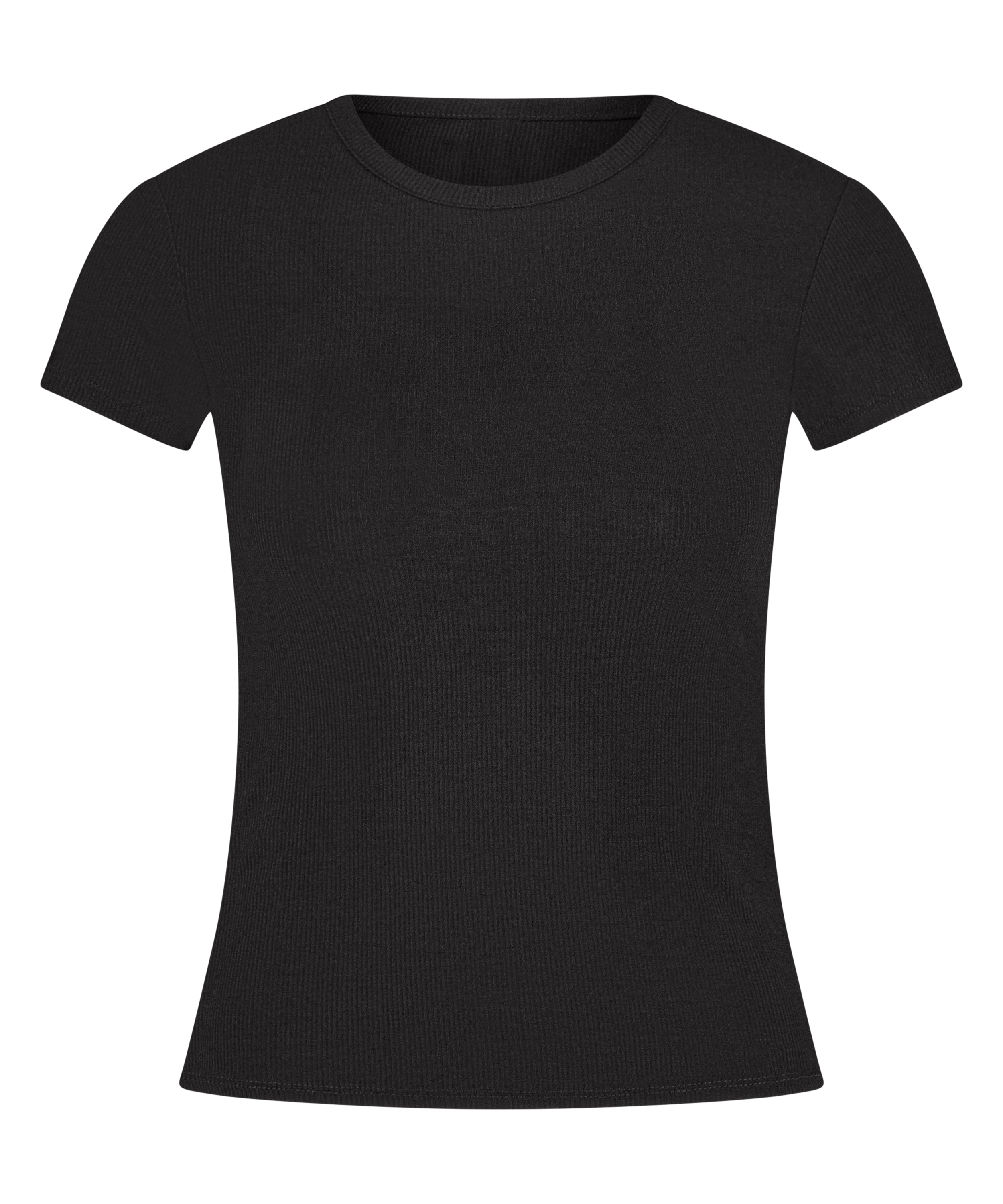 Pyjamatop Rib Essential, Zwart, main