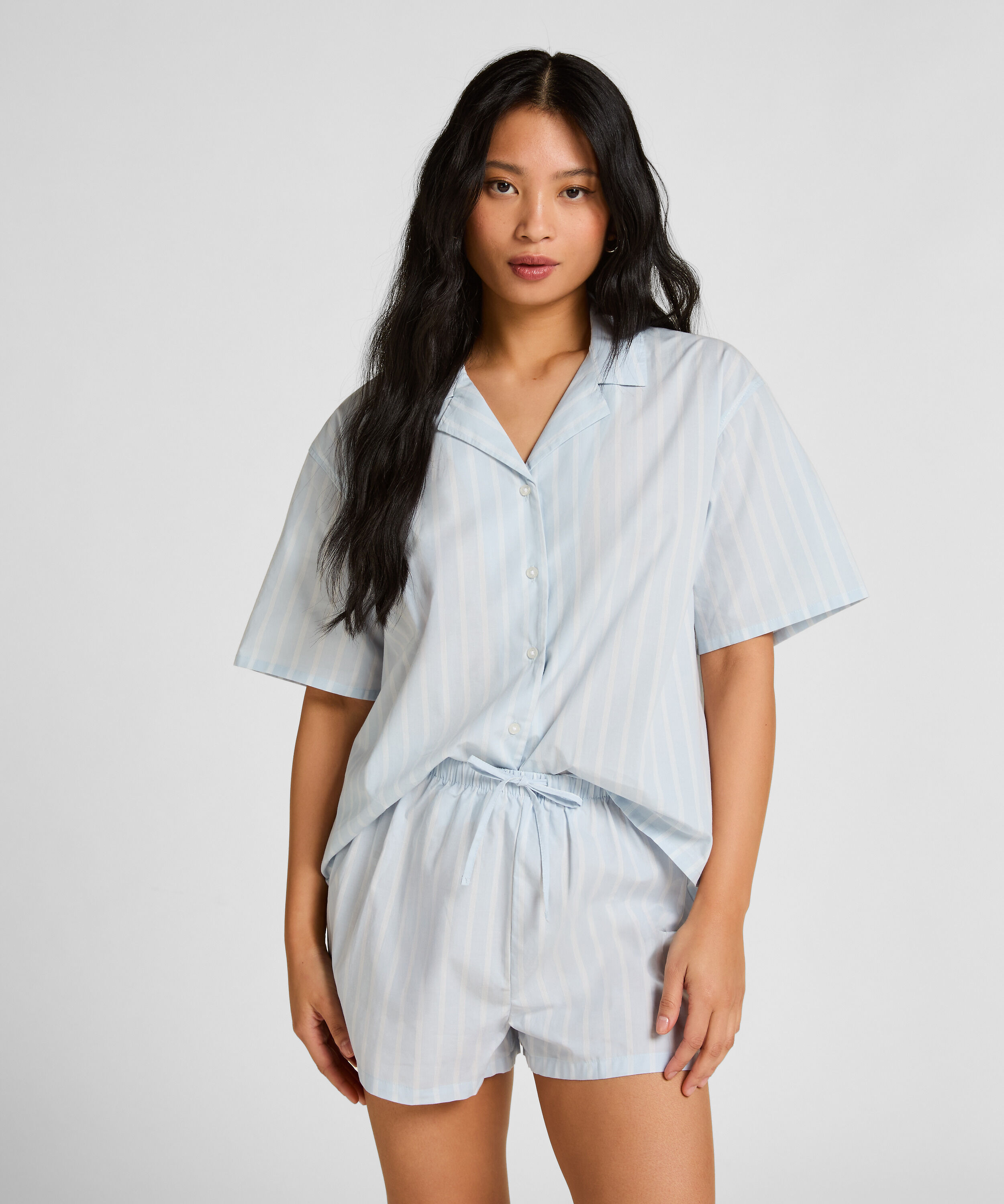 Gestreept Katoenen Jasje, Blauw Gestreept Katoenen Jasje, Blauw