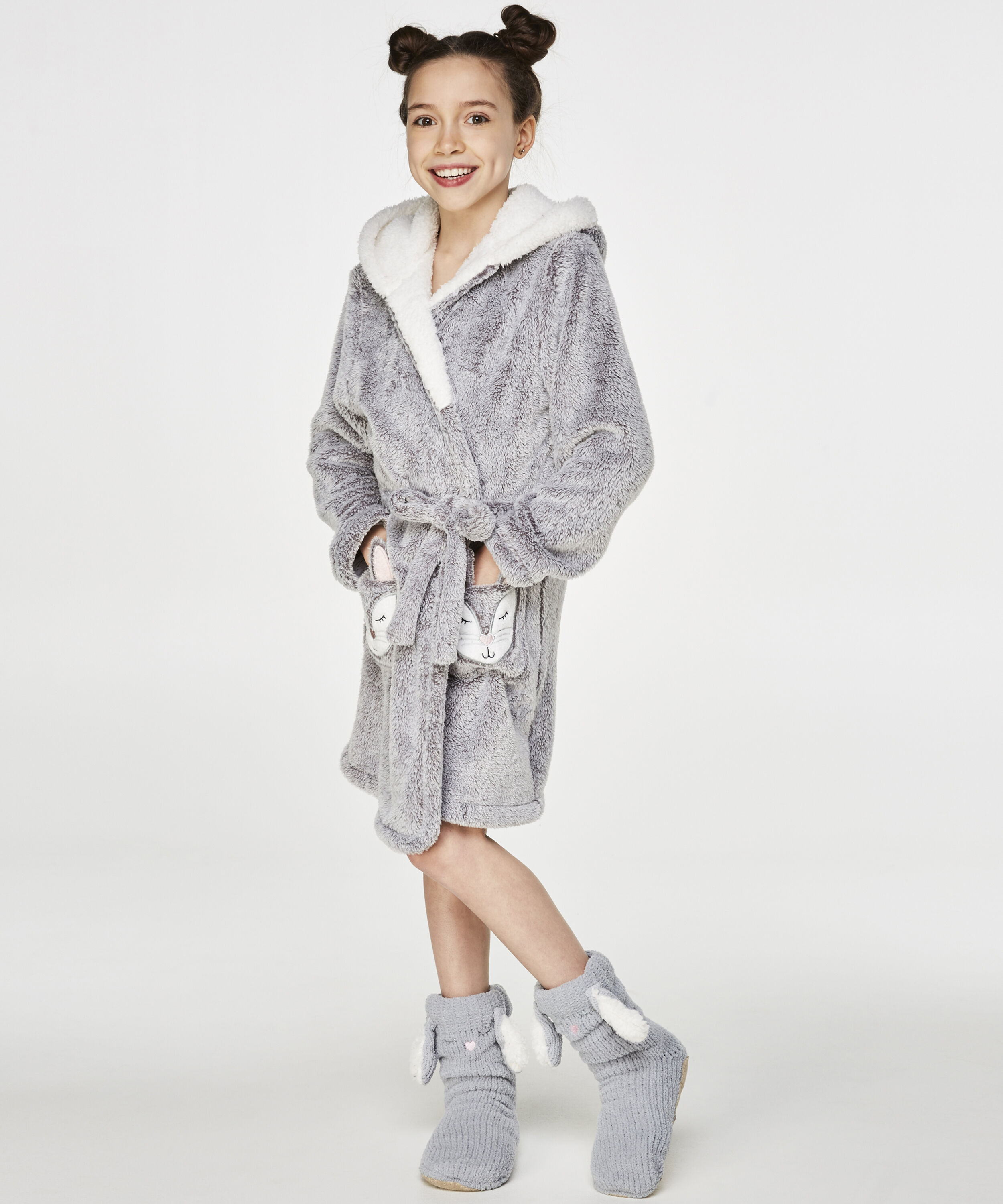 Badjas Fleece Ado, Gris Badjas Fleece Ado, Gris