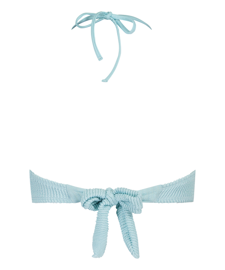 Haut de bikini bandeau Crinkle, Bleu