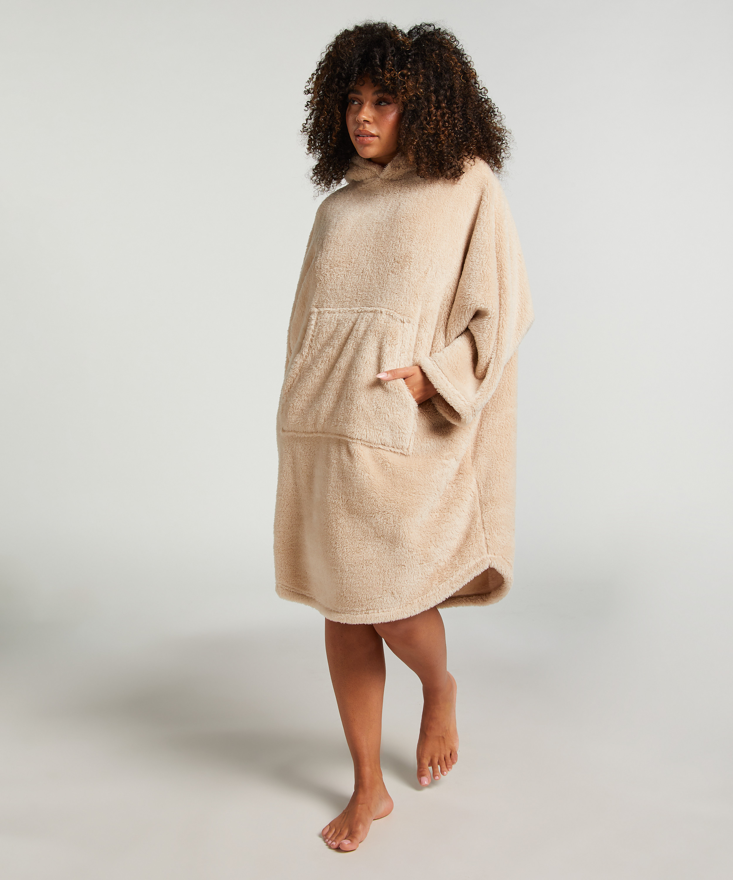 Snuggle Fleece Jurk Lounge, Beige, main