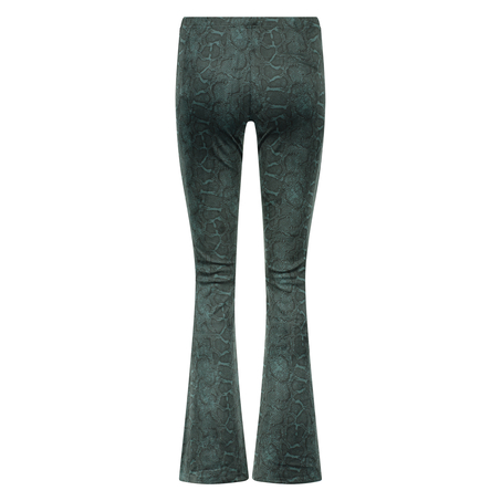 Flared Velours Legging, Groen