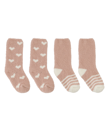2 paires de chaussettes, Rose