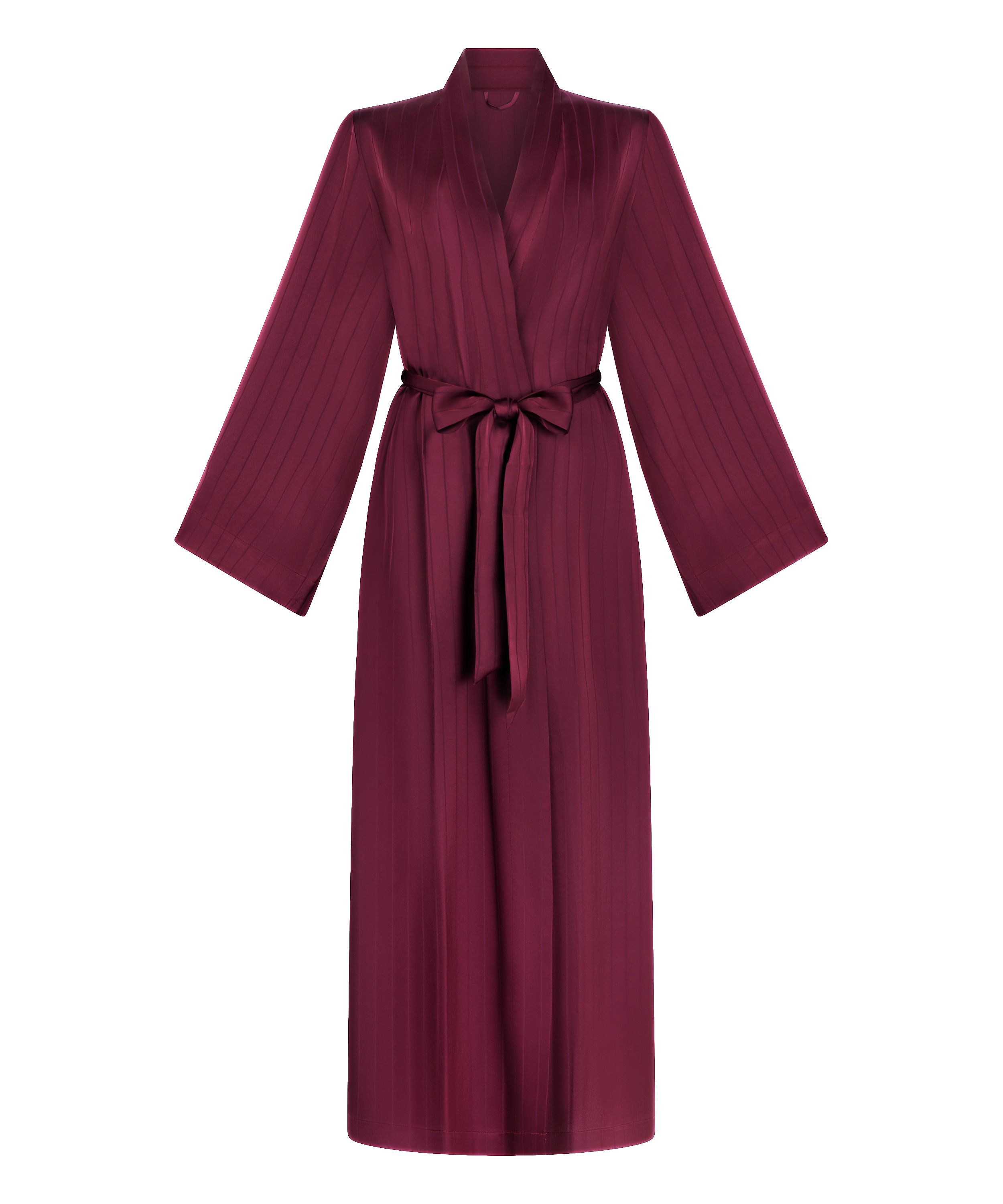 Satijnen kimono met krijtstreep, Paars, main