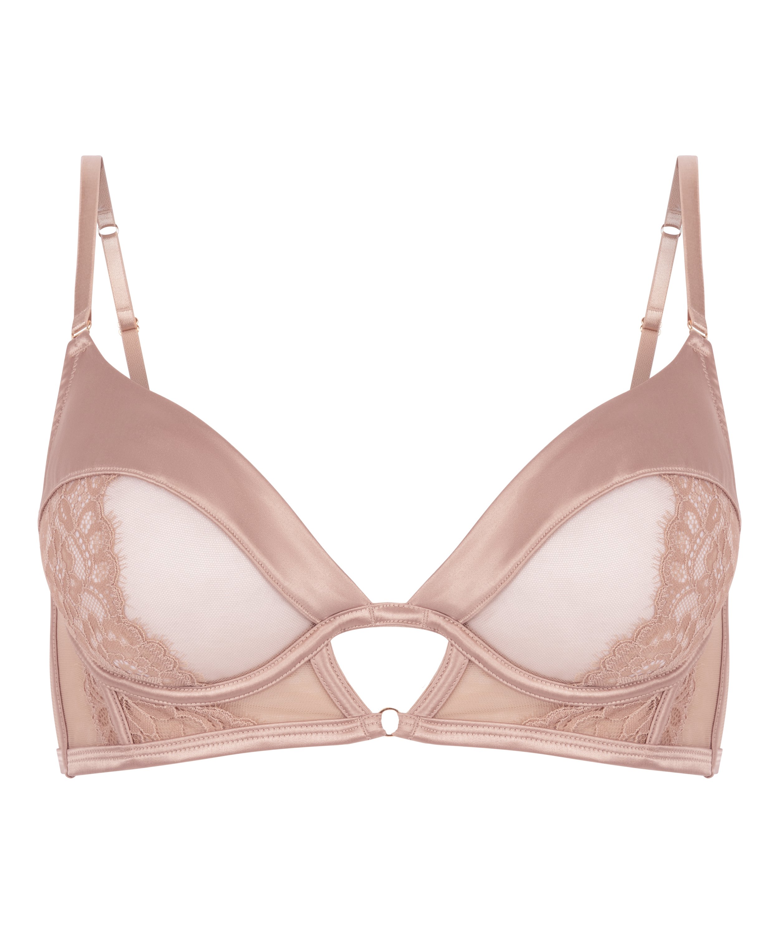 Soutien-gorge &agrave; armatures non-pr&eacute;form&eacute; longline Nisha, Beige, main