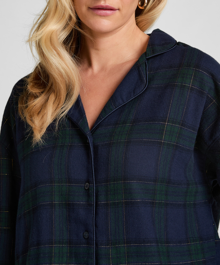Pyjamatop Flannel, Blauw