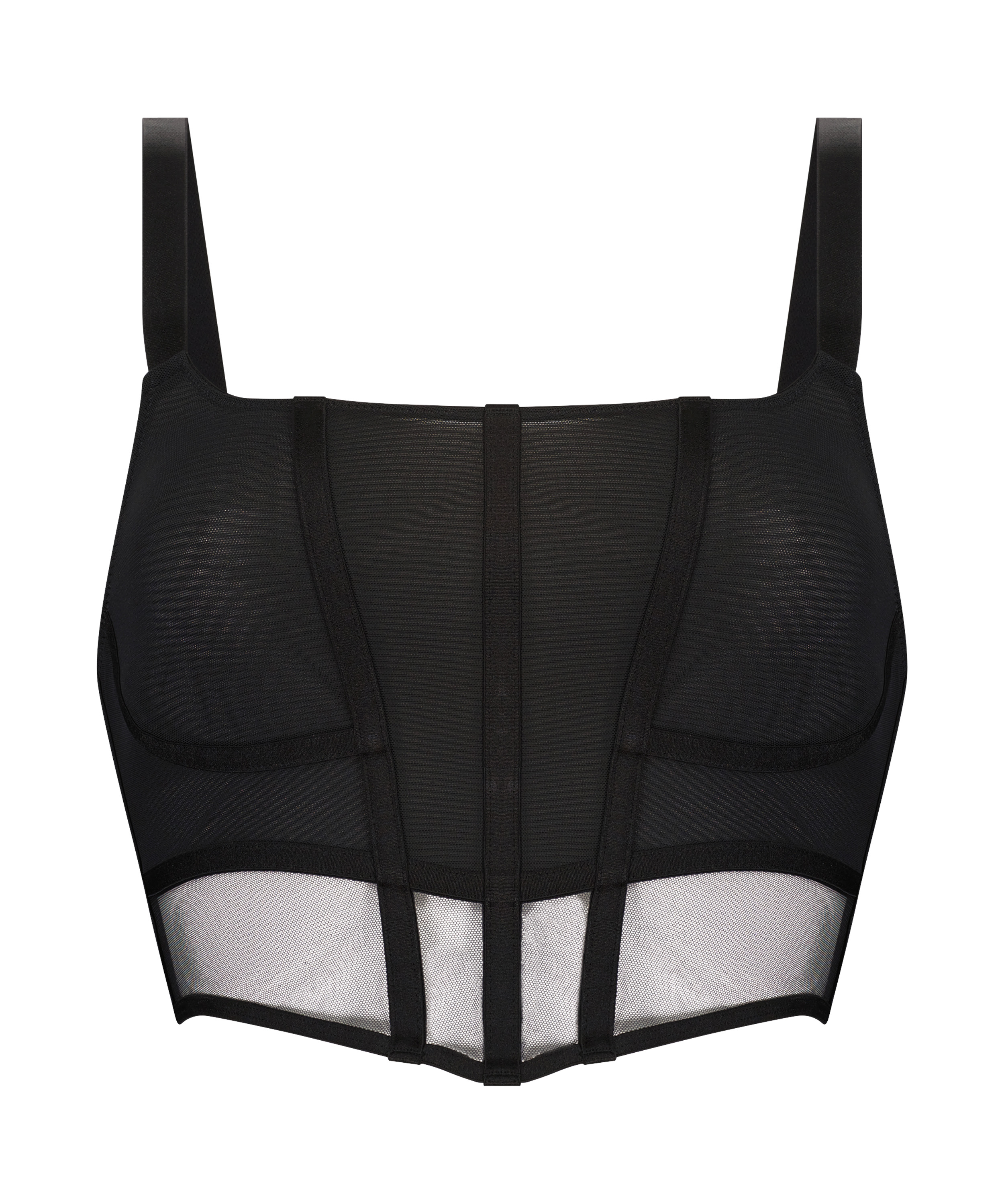 Korset top van mesh Love Me, Zwart, main