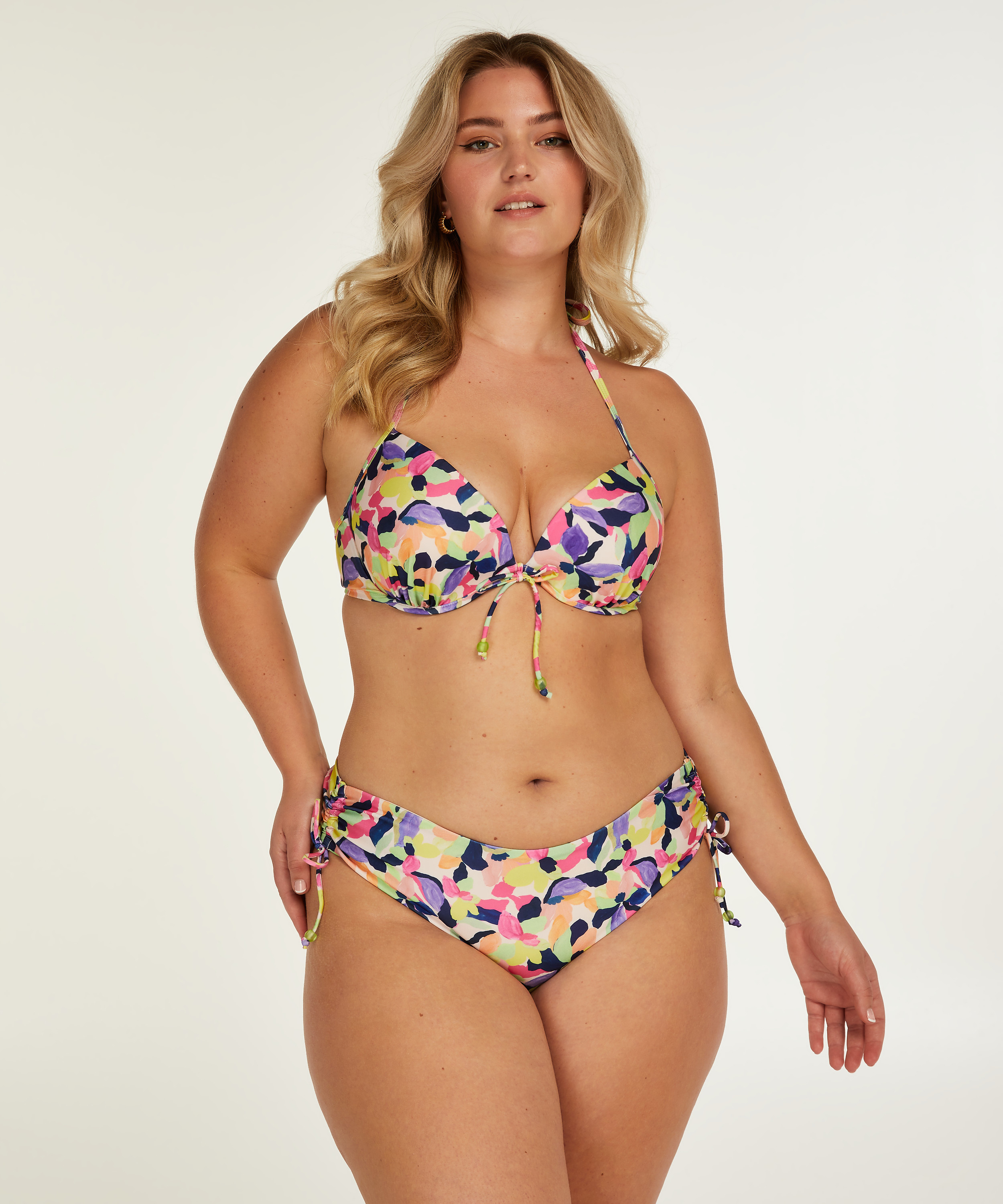 Haut de bikini préformé push-up Hawaii, Blanc, main