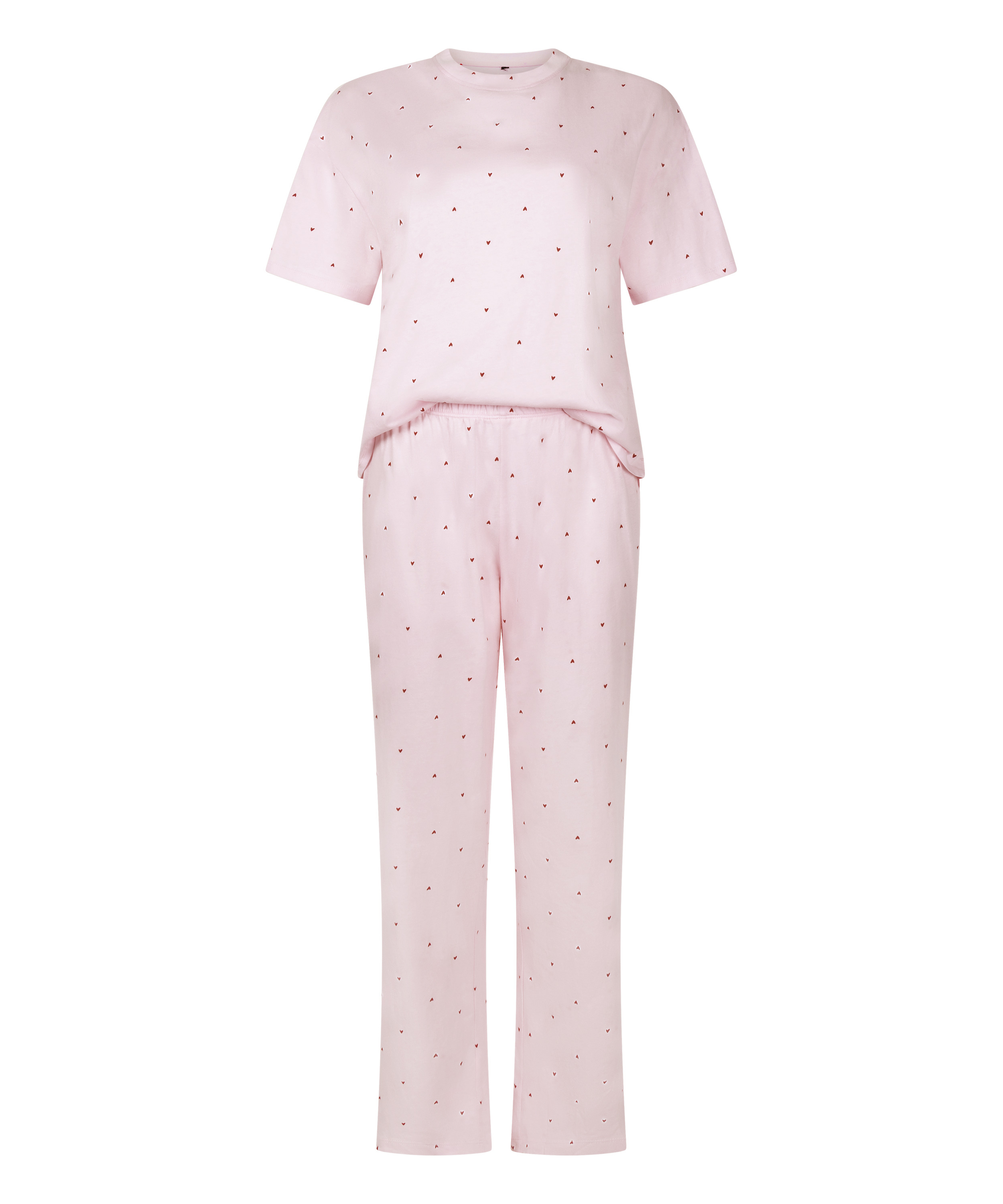 Pyjama Set Katoen Print, Roze, main