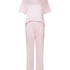 Pyjama Set Katoen Print, Roze