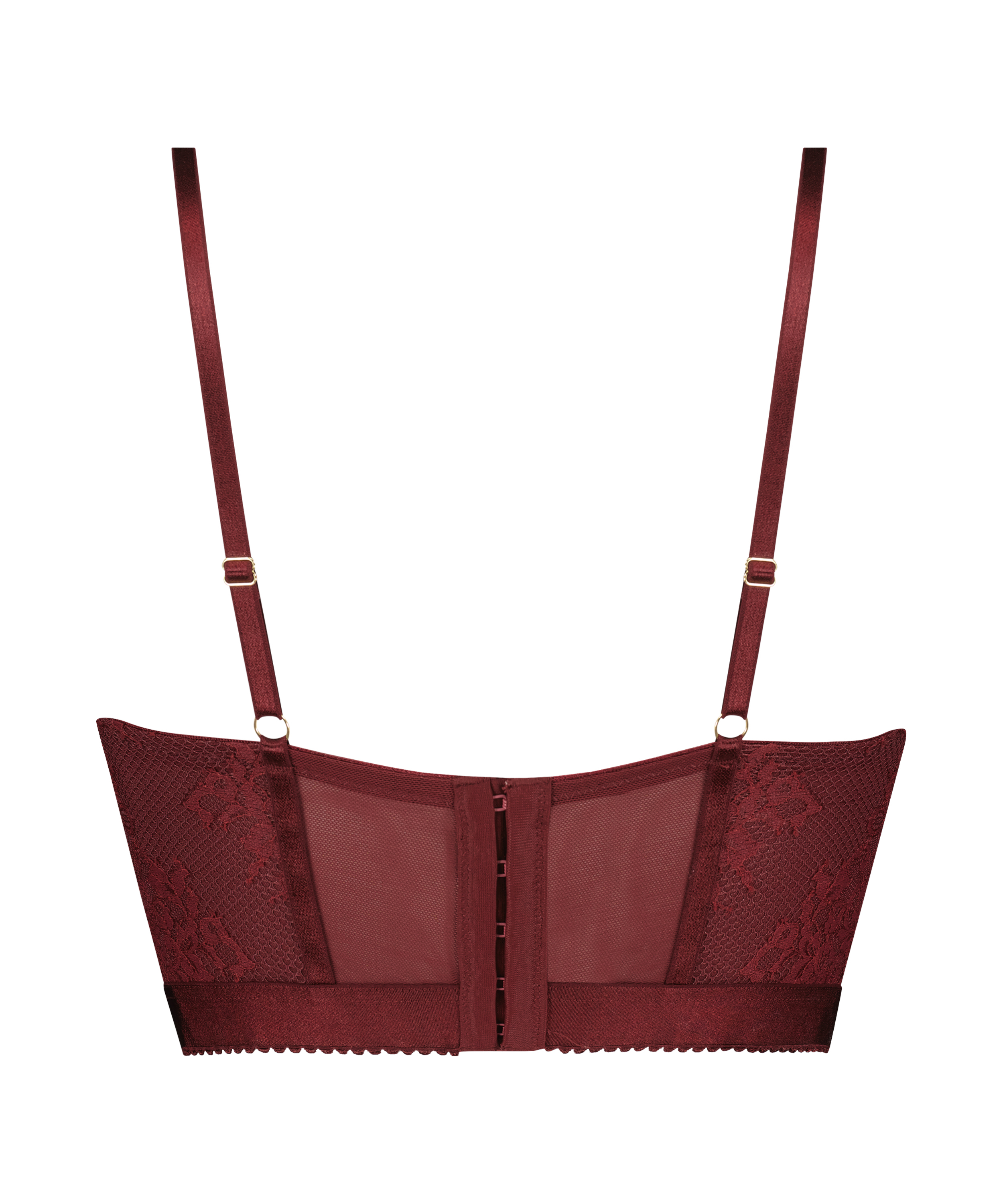 Soutien-gorge rembourr&eacute; &agrave; armatures longline Malika, Rouge, main