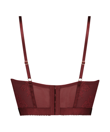 Soutien-gorge rembourr&eacute; &agrave; armatures longline Malika, Rouge