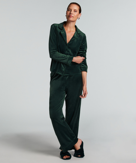 Veste &agrave; manches longues en velours, Vert