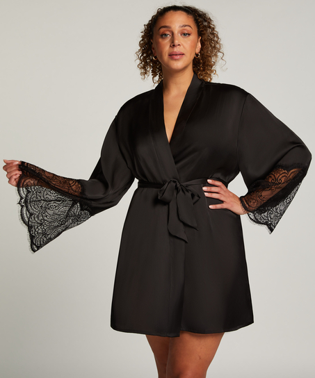 Kimono Satin, Zwart
