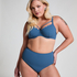 Scallop Bikinibroekje met Hoge Taille, Blauw