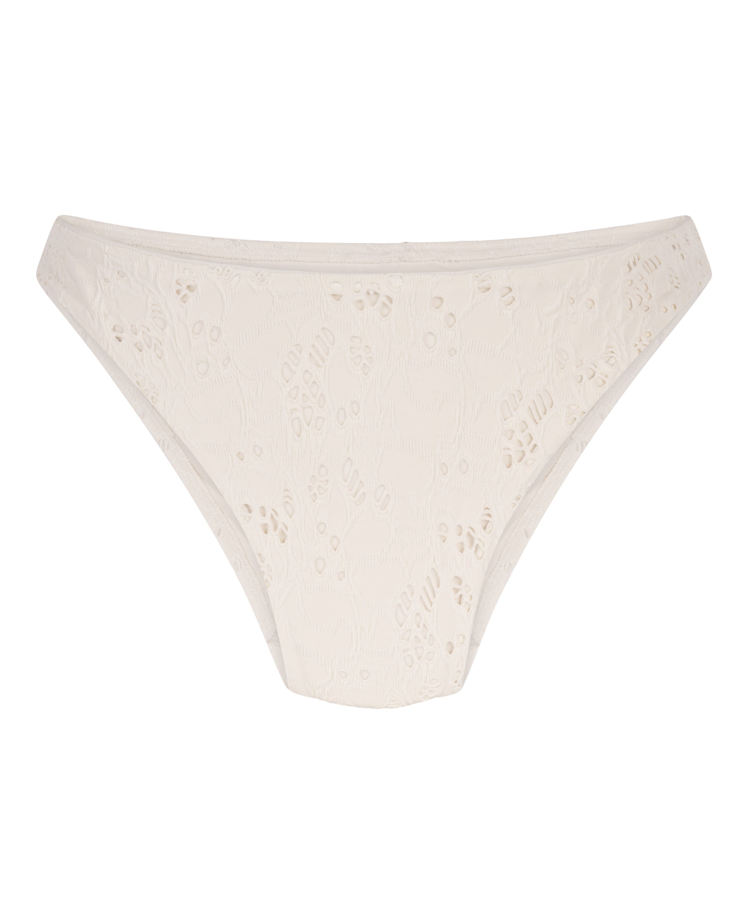 Bas de bikini &eacute;chancr&eacute; en crochet, Blanc