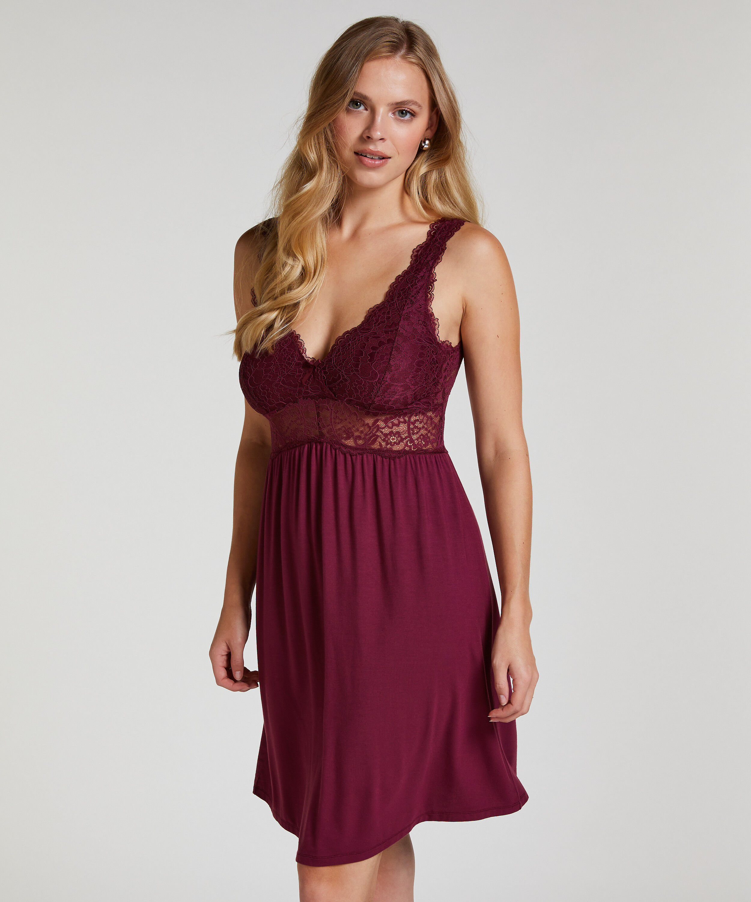 Slipdress Nora Lace, Paars