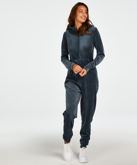 Onesie Velours, Blauw