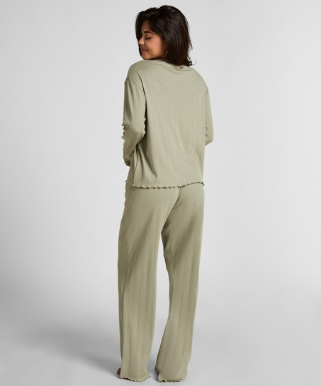Pyjama Pant Loose Pointelle, Vert