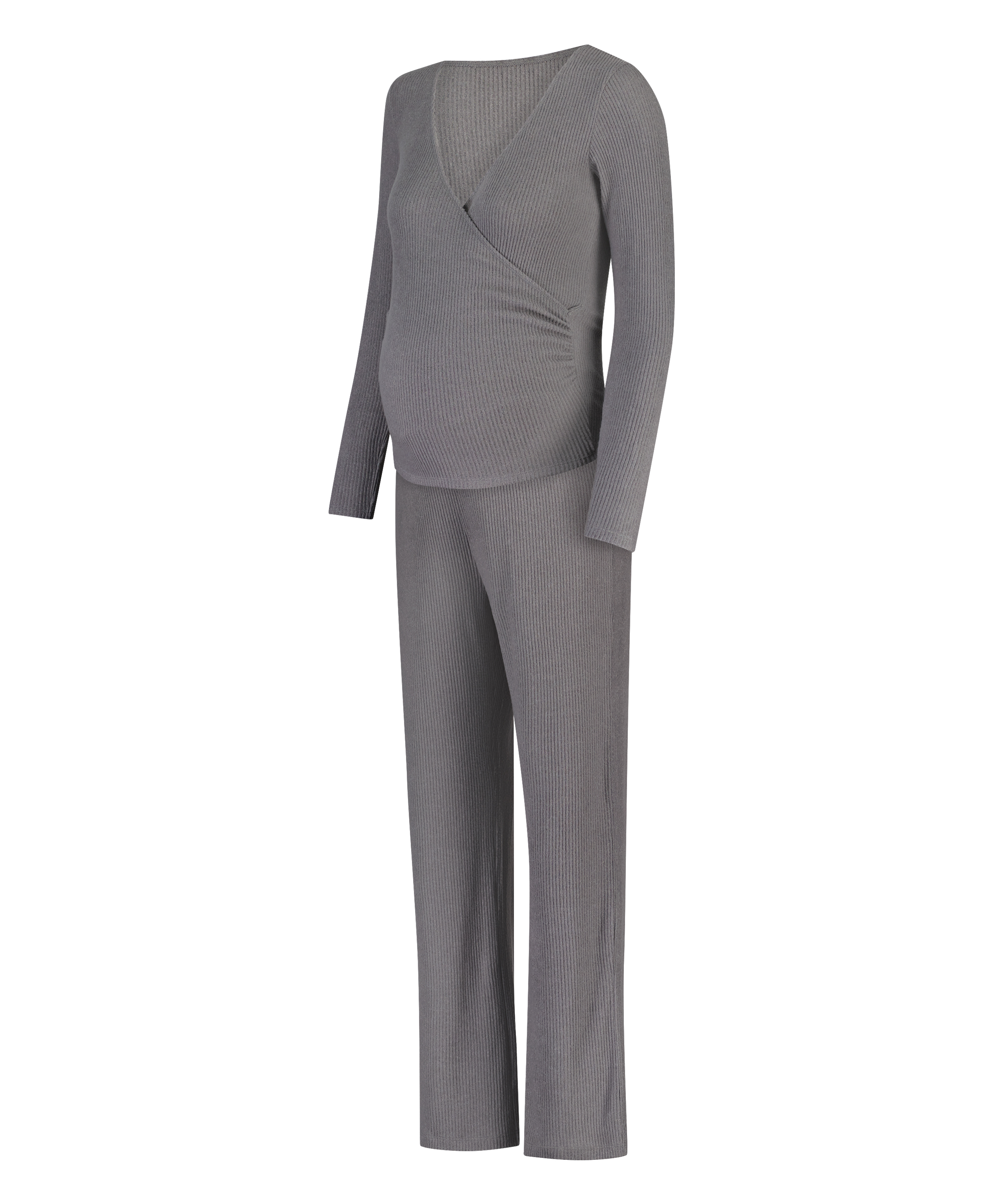 Zwangerschapspyjama set Rib, Grijs, main