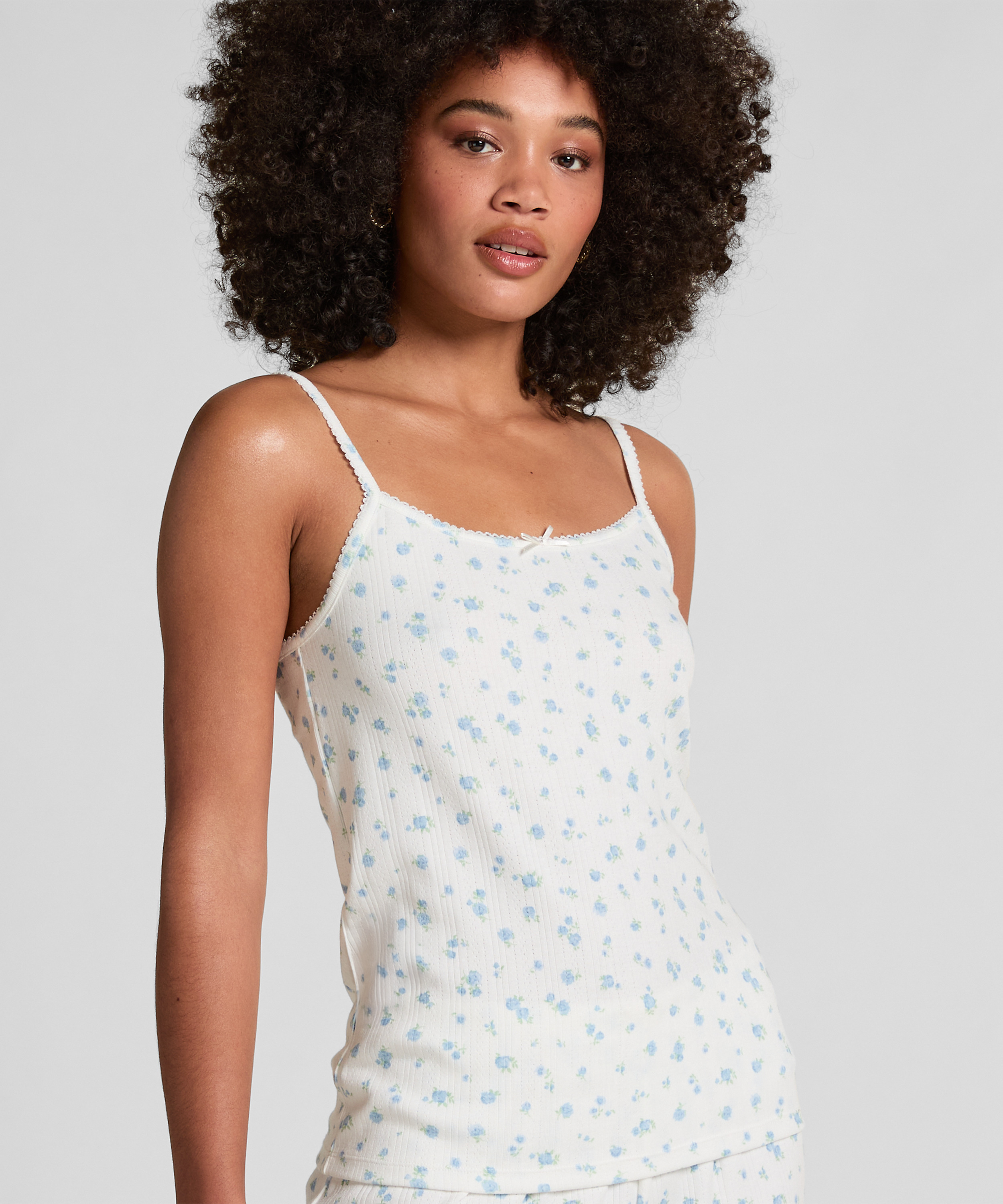 Pointelle camitop, Wit, main