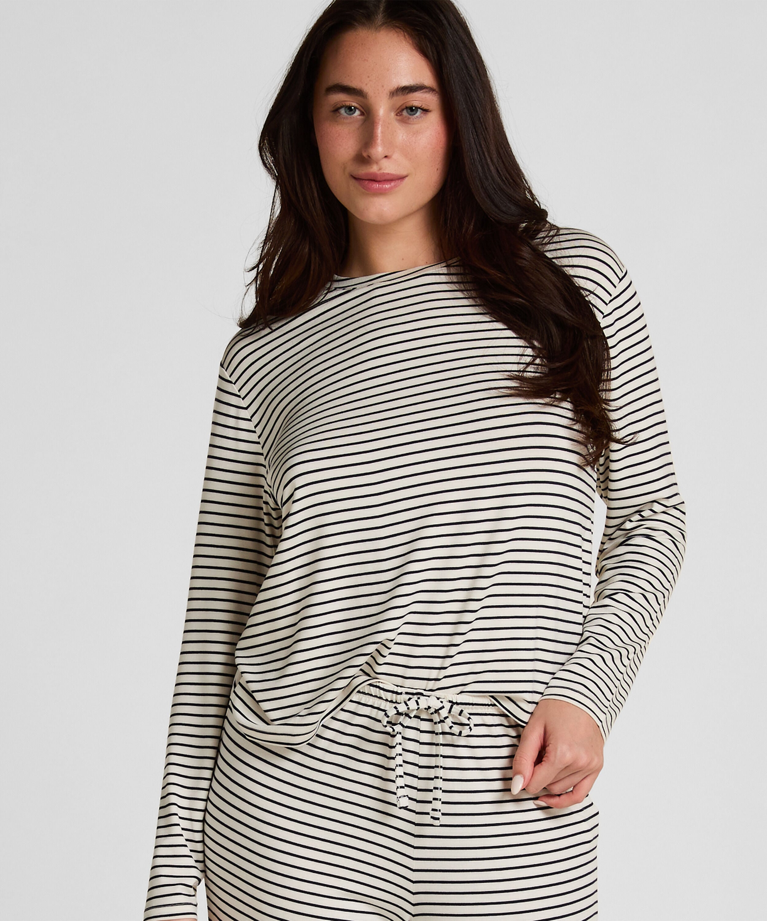 Pyjama Top Loose Jersey, Wit