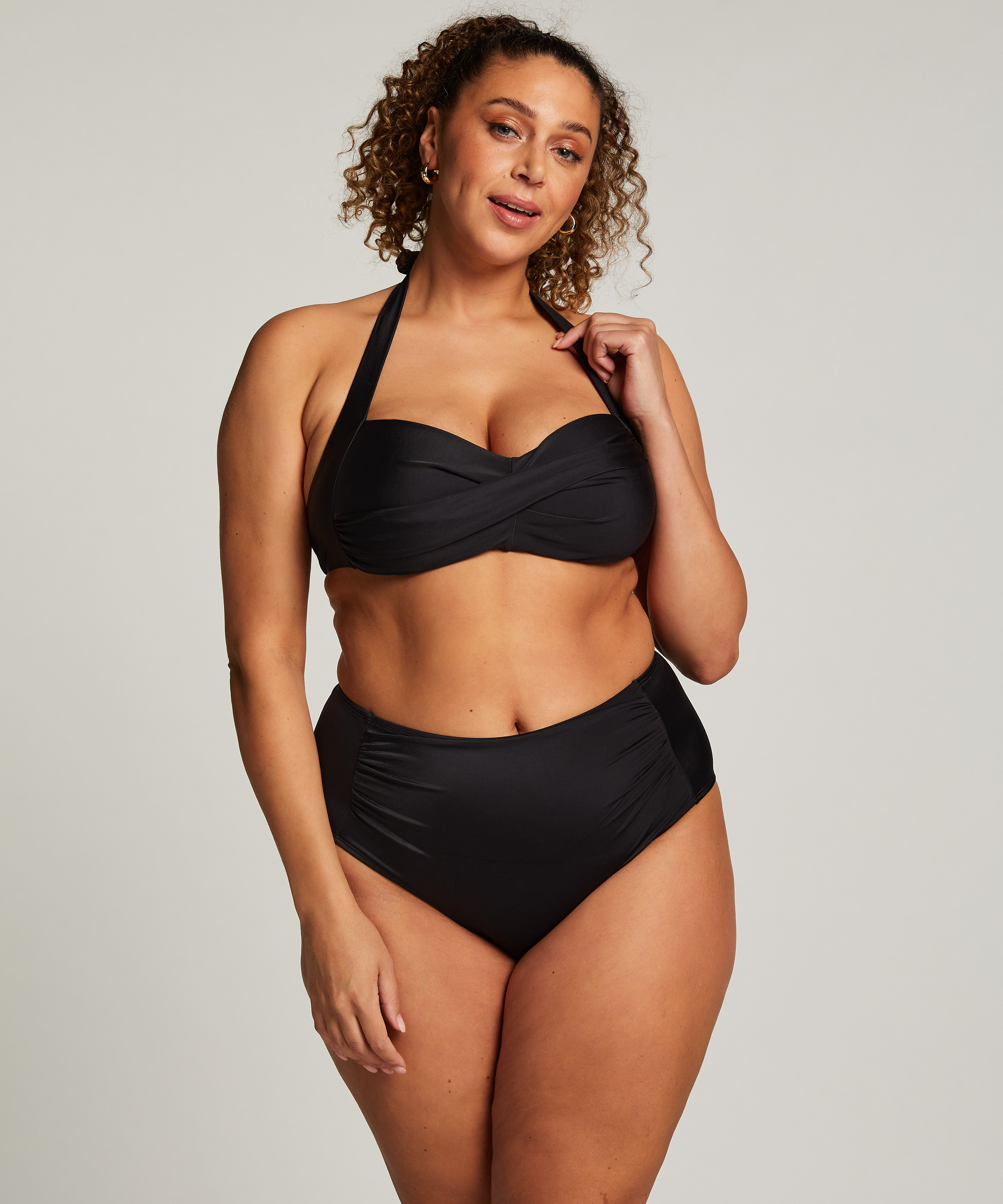 Haut de bikini bandeau Top, Noir, main