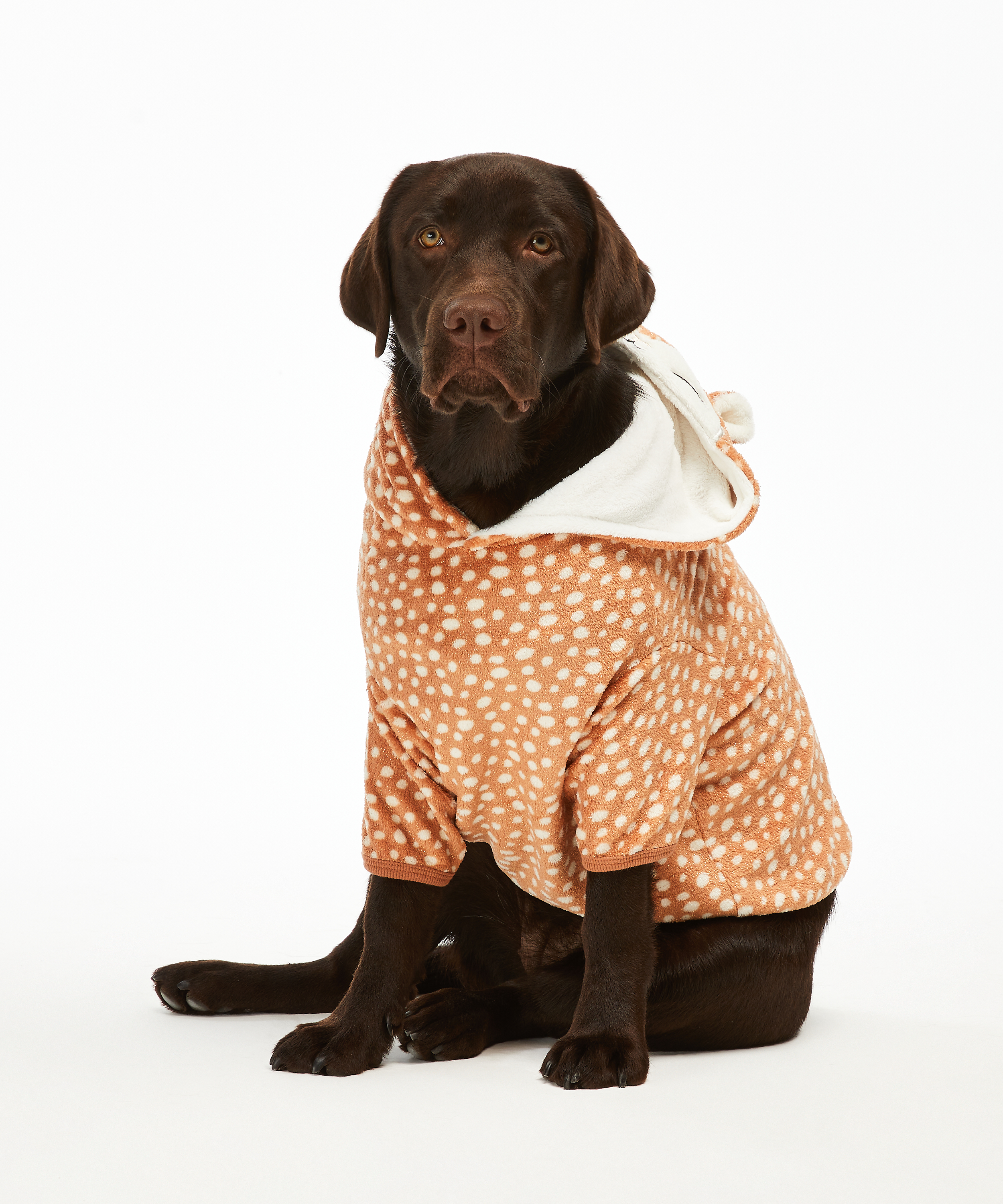 Fleece honden onesie, Bruin, main