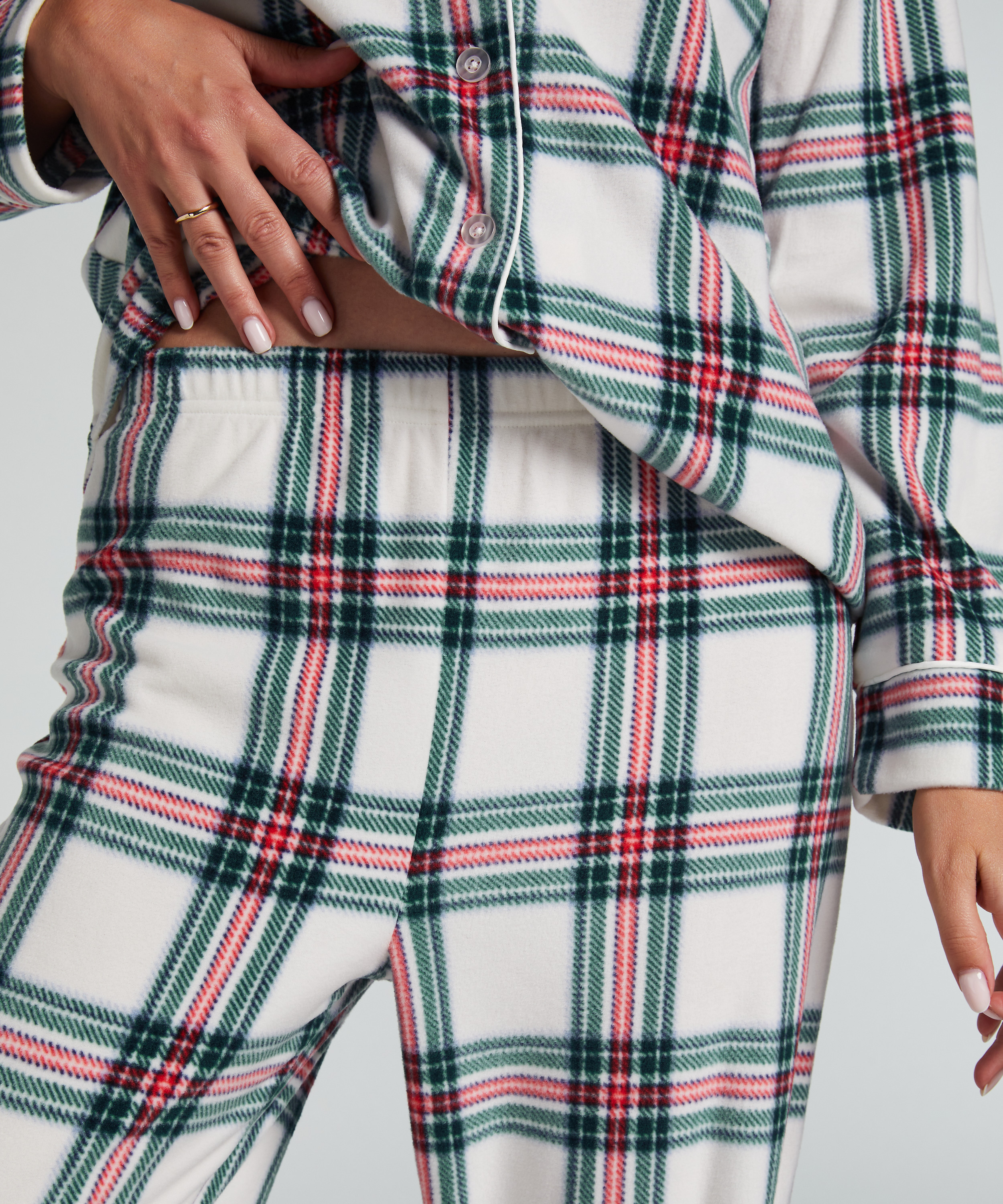 Pyjamaset Fleece, Wit, main