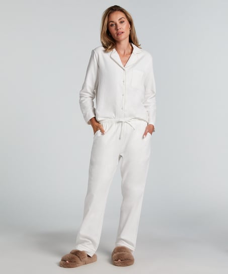Pantalon de Pyjama Flanel, Blanc