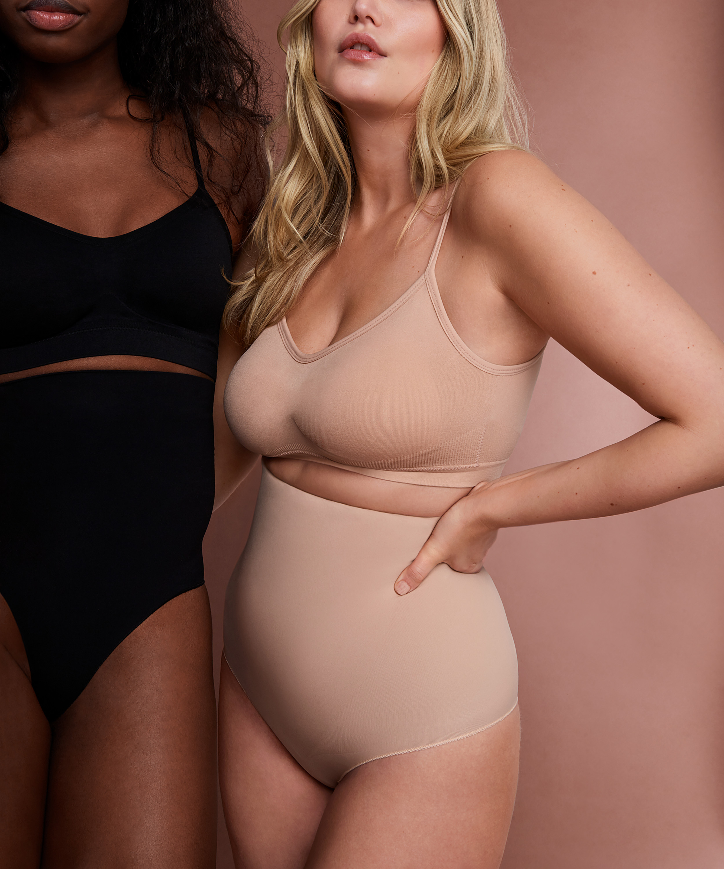 Naadloze corrigerend slip met hoge taille, Beige, main