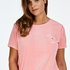 Top korte mouwen Velours, Roze