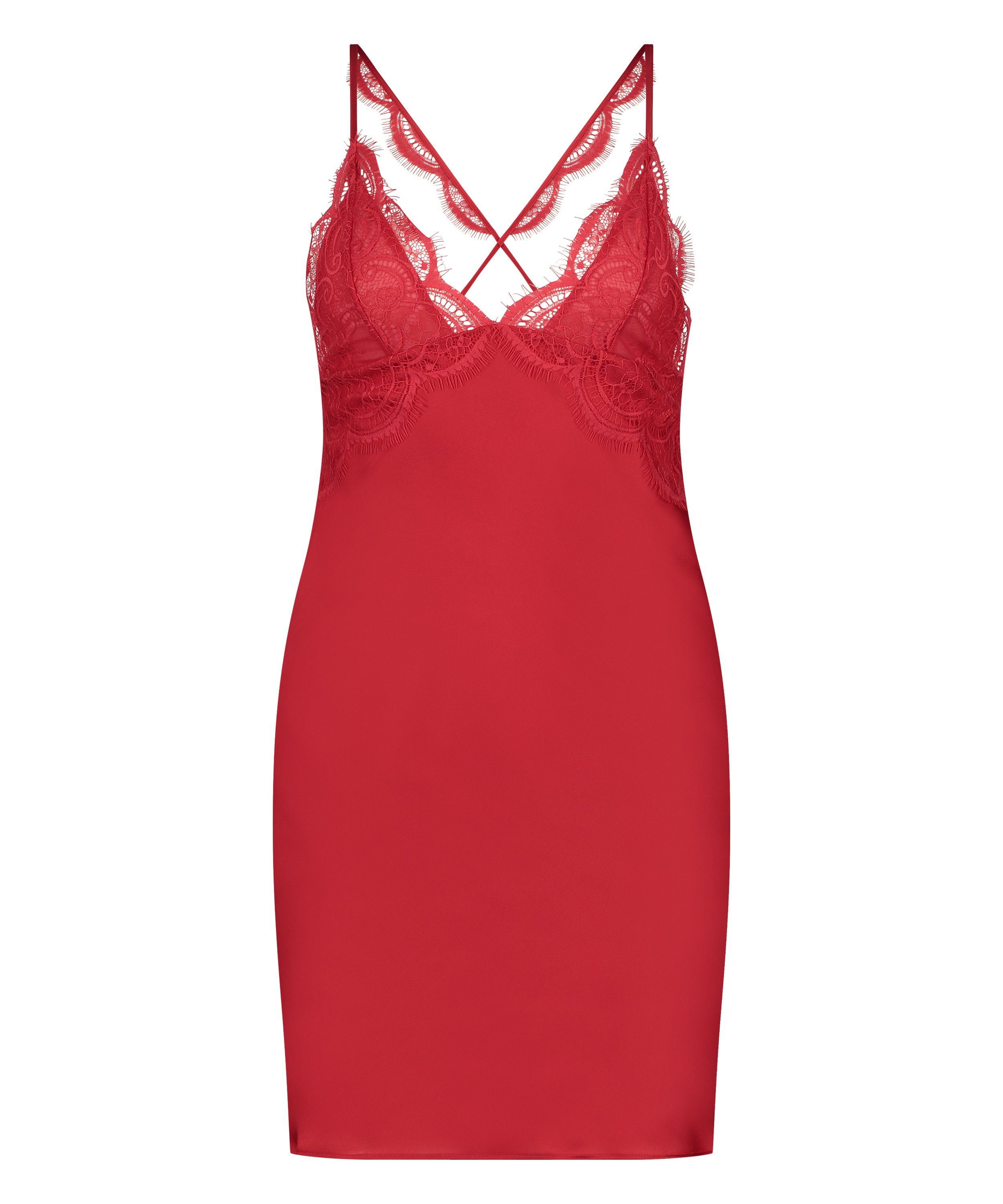 Slipdress Satin, Rood, main