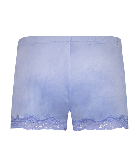 Shorts Velours Lace, Blauw
