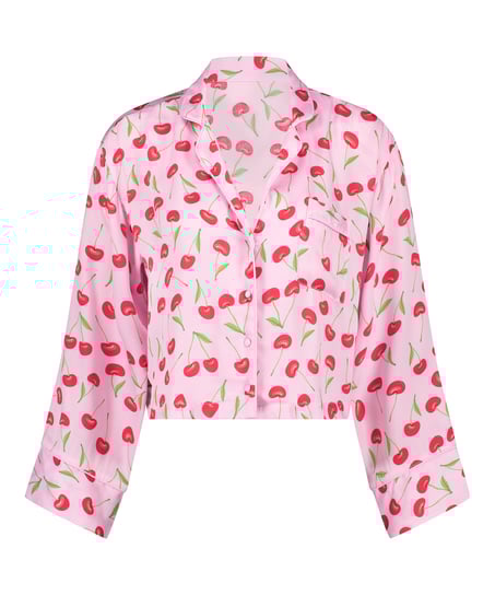 Haut de pyjama à manches longues Twill, Rose