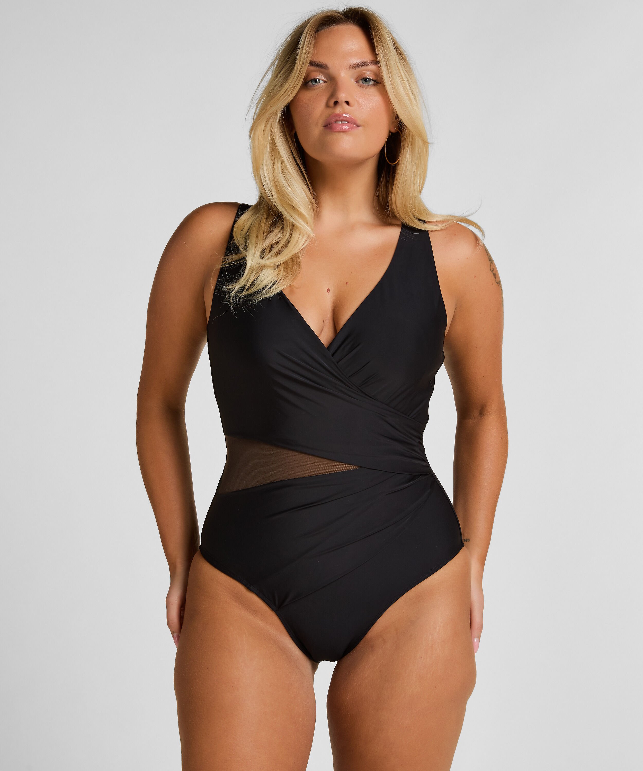 Maillot de bain Shaping Shell Mesh, Noir