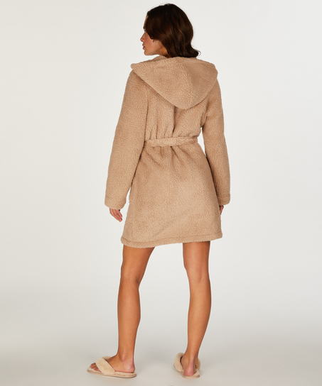 Badjas Fleece, Beige