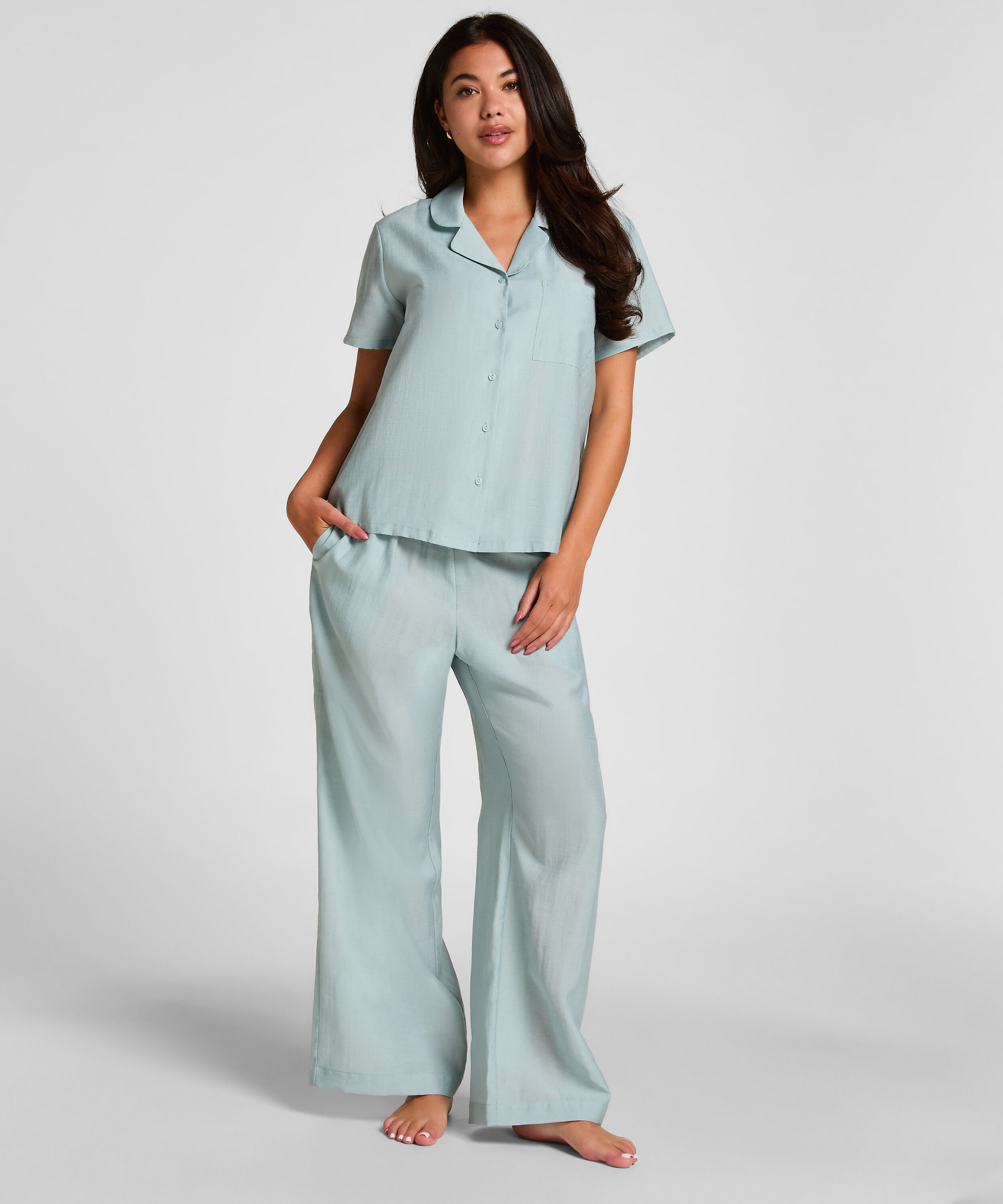 Pyjama Broek Crinkled, Blauw