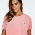 Top korte mouwen Velours, Roze