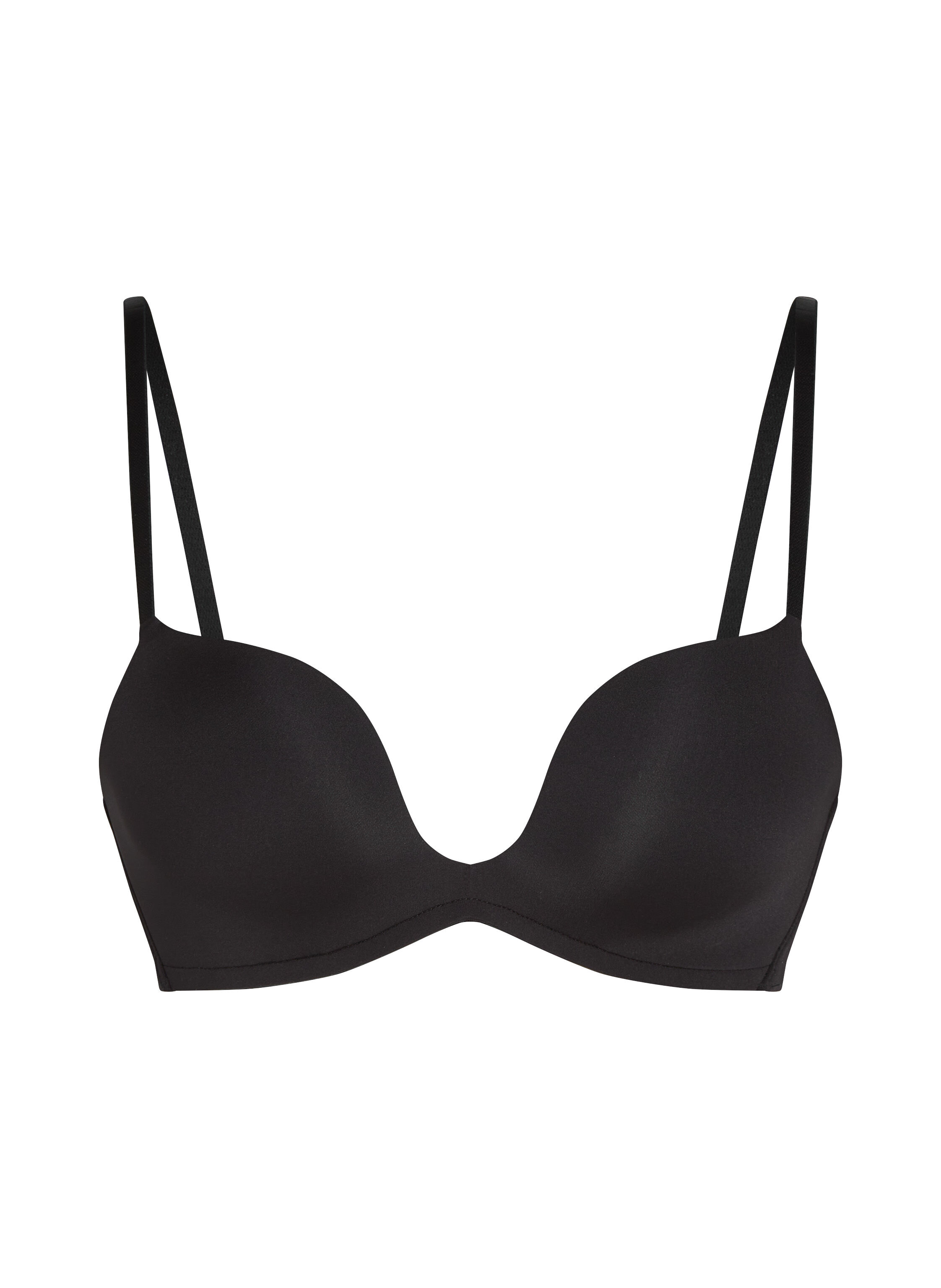 Soutien-gorge &agrave; armatures pr&eacute;form&eacute; push-up Deep-V, Noir
