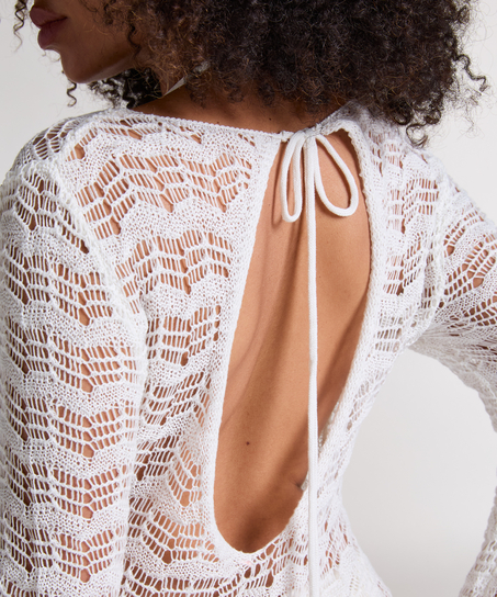 Robe maxi en crochet, Blanc
